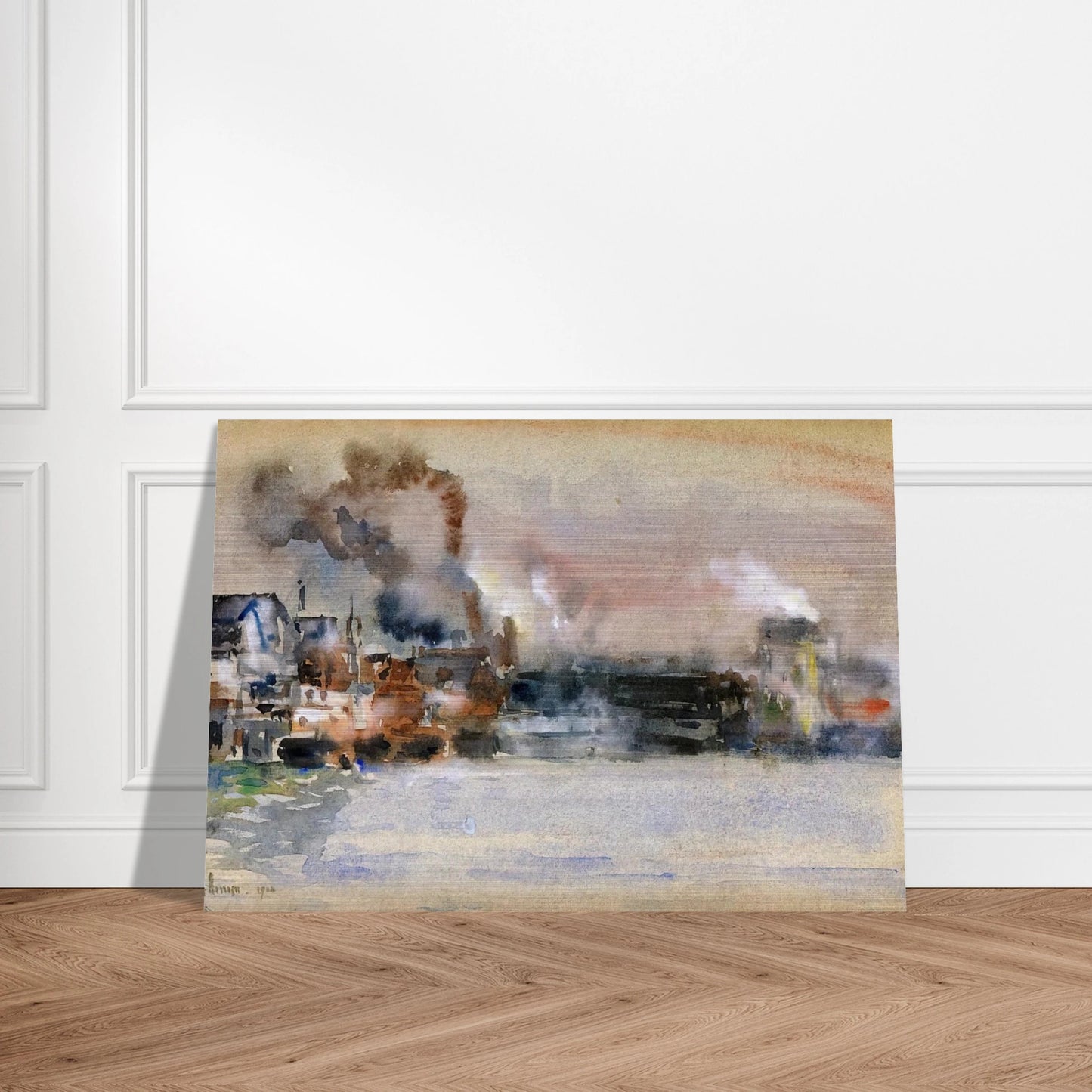 Portland Harbor - Childe Hassam Brushed Aluminum Print - 70x100 cm / 28x40 inches | Childe Hassam Aluminum Print | Childe Hassam Prints