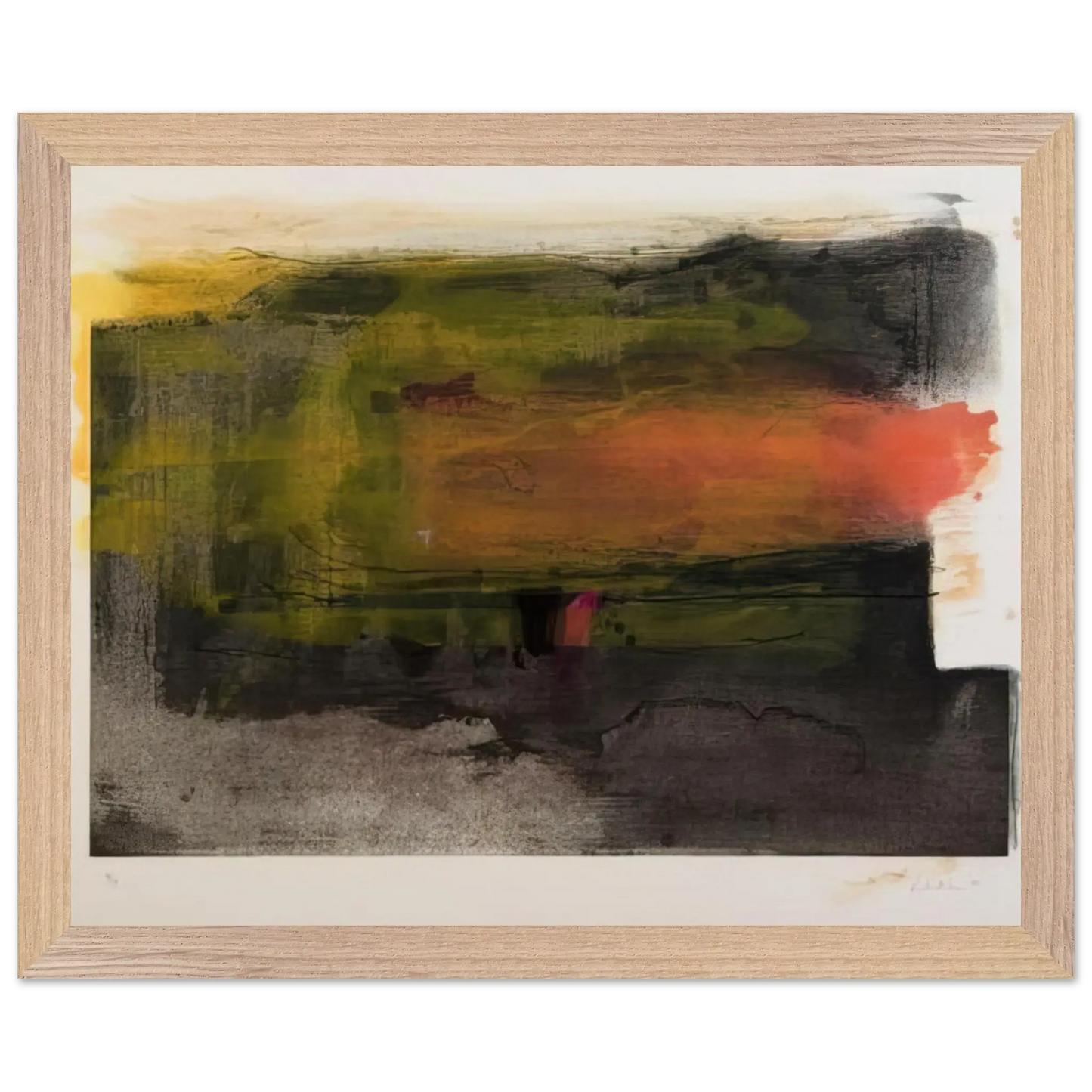 Helen Frankenthaler - Deep Sun - 1983 Wall art - 45x60 cm / 18x24 Inches - Premium Wooden Framed Poster With Fine Art Paper - Wood frame