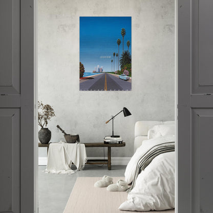 Southern Freeway Pictured Resort - Hiroshi Nagai Brushed Aluminum Print - 70x100 cm / 28x40 inches | Hiroshi Nagai Aluminum Print | Hiroshi Nagai Prints