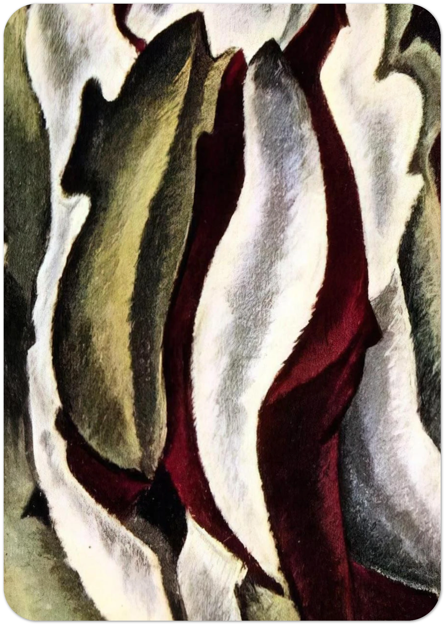 Based on Leaf Forms and Spaces - 1912 By Arthur Dove Pack of 10 Post Cards | Arthur Dove Post Cards | A6 (10.5 x 14.8 cm) - 4.1 x 5.8 inches