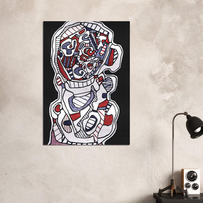 TEA VII - Jean Dubuffet Brushed Aluminum Print - 70x100 cm / 28x40 inches | Jean Dubuffet Aluminum Print | Jean Dubuffet Prints