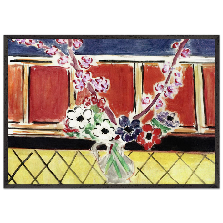 ANEMONES AND PEACH BLOSSOMS 1944 - Henri Matisse 70x100 cm / 28x40 inches Framed Art Print – Black Wooden Frame