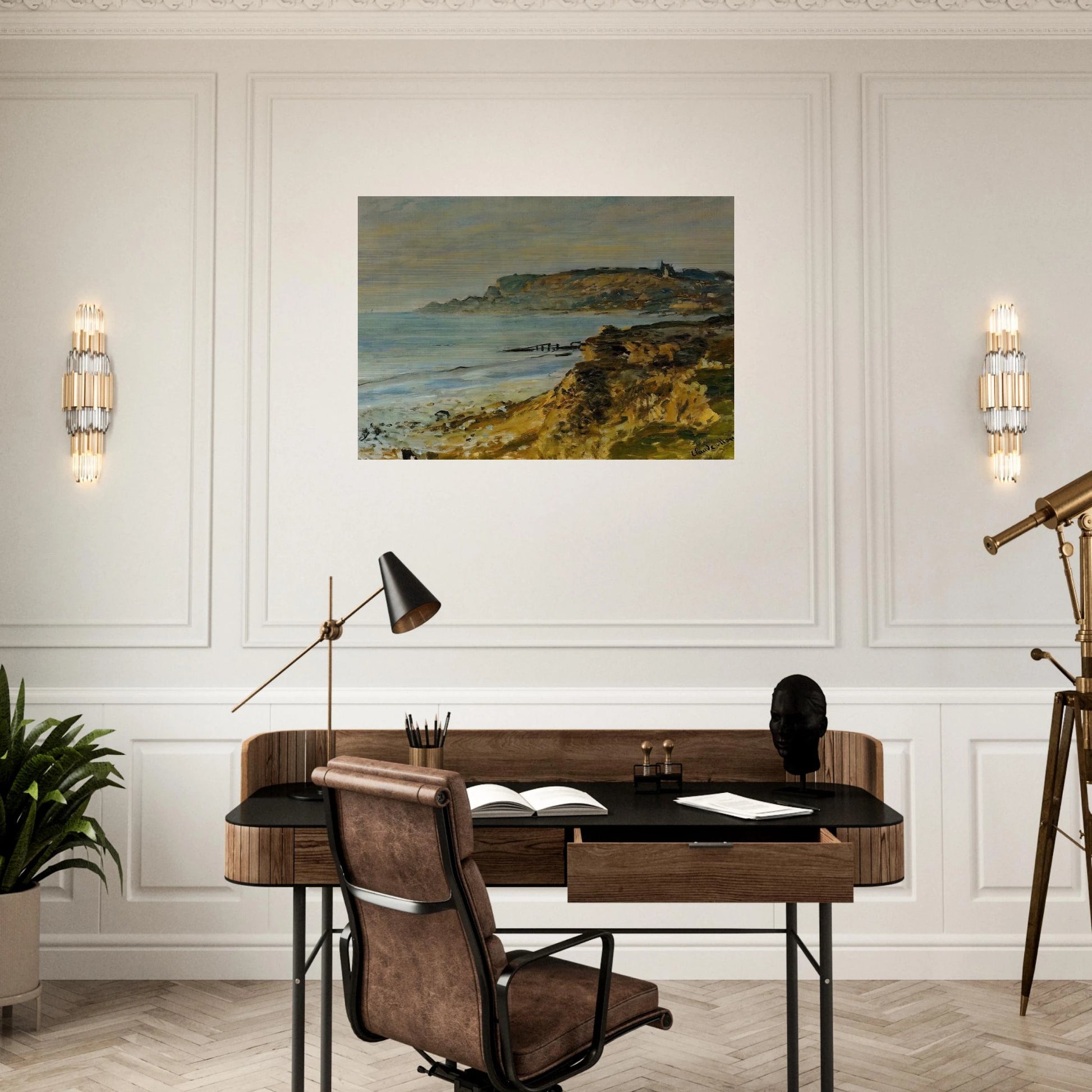 Cliff at Sainte-Adresse - claude monet Brushed Aluminum Print - 70x100 cm / 28x40 inches | claude monet Aluminum Print | claude monet Prints