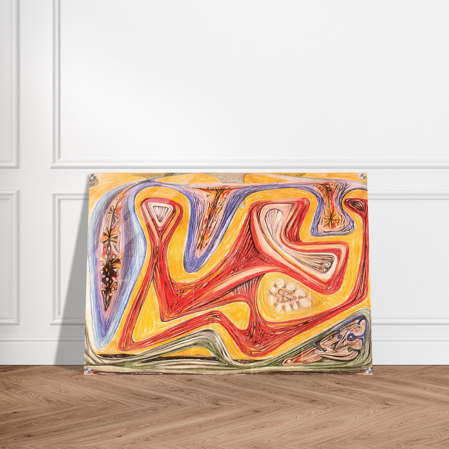 GLANDE FICTION 1938 - Roberto Matta Acrylic Print - 70x100 cm / 28x40″ inches | Roberto Matta Wall Art | Roberto Matta Prints