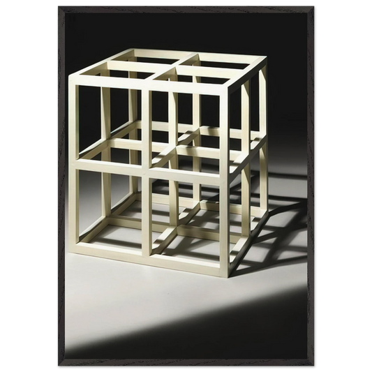 8 Part Cube - Sol LeWitt 70x100 cm / 28x40 inches Framed Art Print – Black Wooden Frame