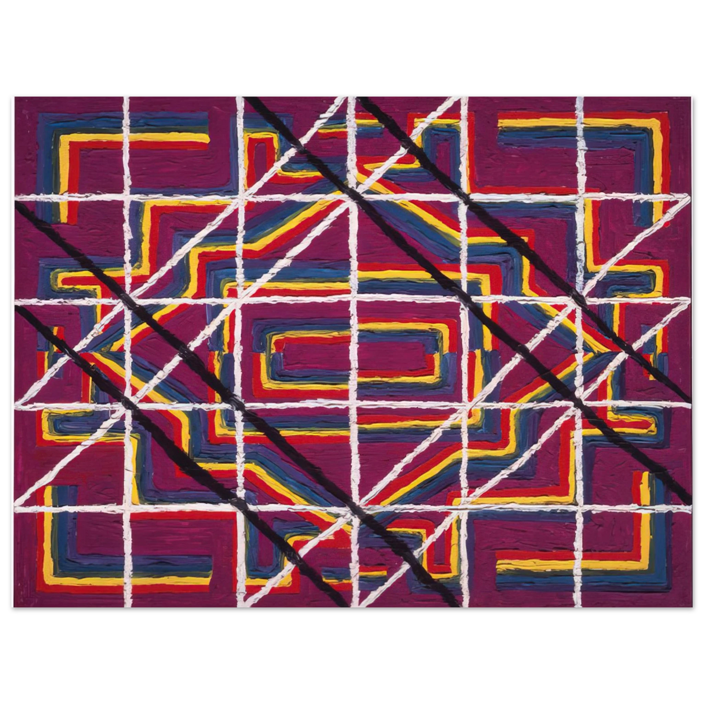 Alfred Jensen - Spanish Door Design Purple - 1959  75x100 cm / 30x40inches Fine Art Poster