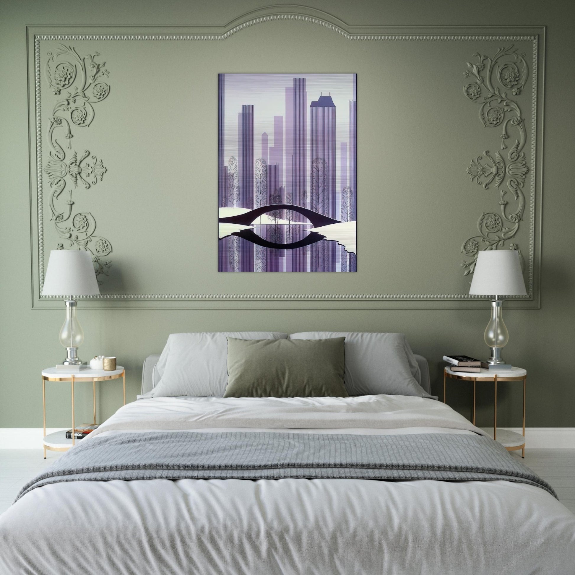 Central Park - Eyvind Earle Brushed Aluminum Print - 70x100 cm / 28x40 inches | Eyvind Earle Aluminum Print | Eyvind Earle Prints