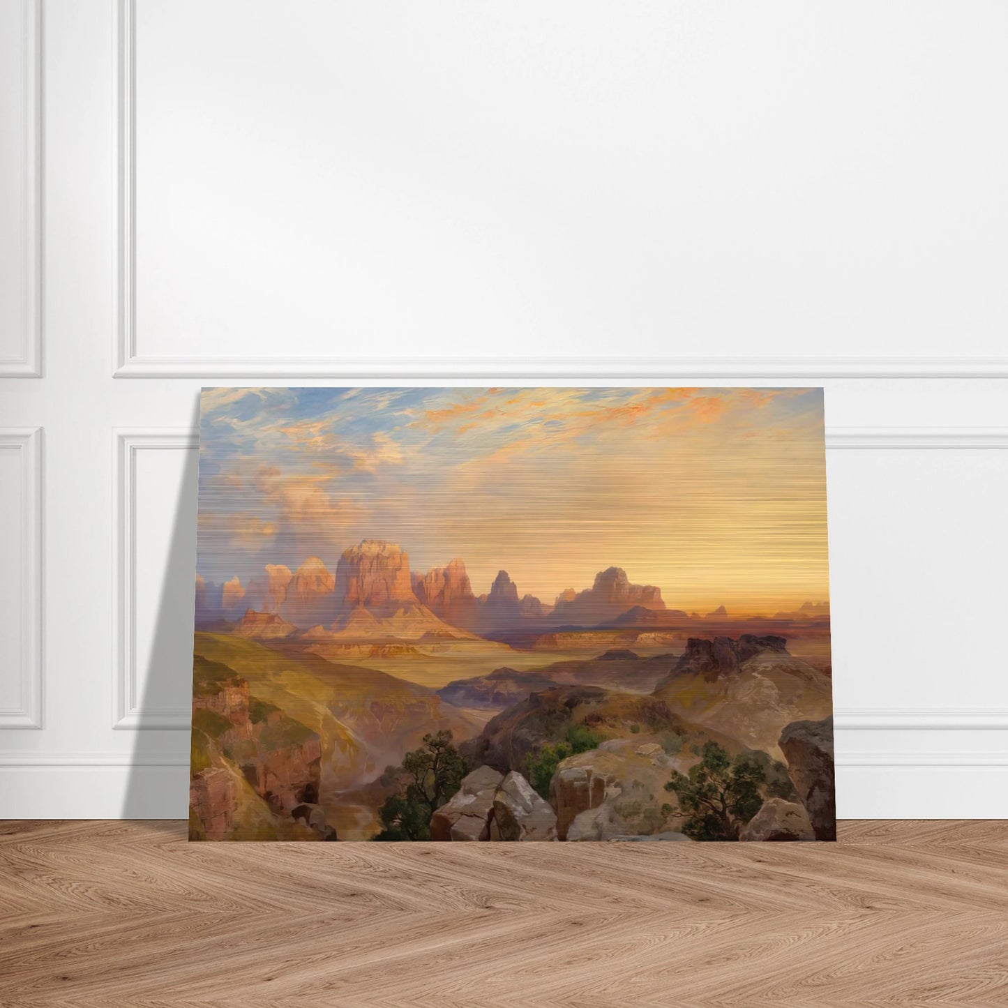 Virgin River Utah - Thomas Moran Brushed Aluminum Print - 70x100 cm / 28x40 inches | Thomas Moran Aluminum Print | Thomas Moran Prints