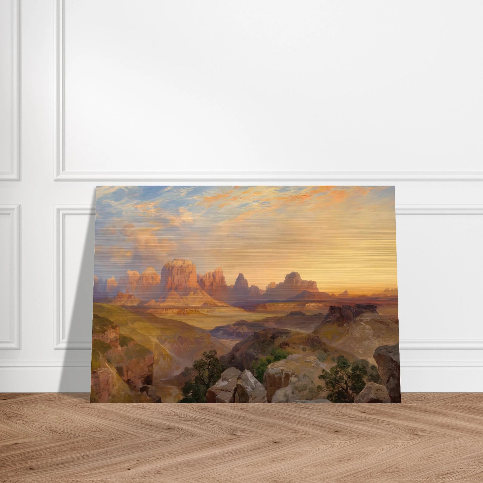 Virgin River Utah - Thomas Moran Brushed Aluminum Print - 70x100 cm / 28x40 inches | Thomas Moran Aluminum Print | Thomas Moran Prints