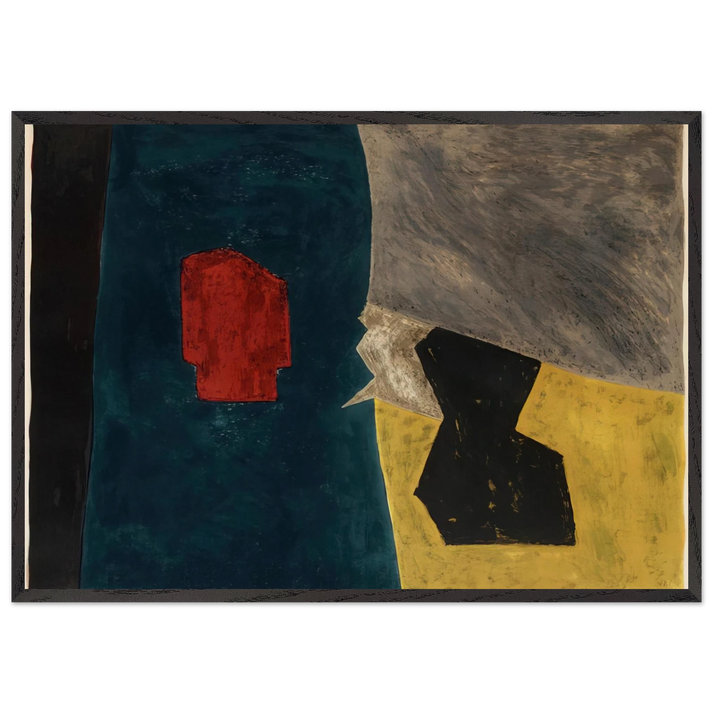 Composition bleue jaune et grise - 1958 - Serge Poliakoff 70x100 cm / 28x40 inches Framed Art Print – Black Wooden Frame