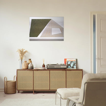 GREEN TILTED ELLIPSE GRAY FRAME 1989 - Robert Mangold Brushed Aluminum Print - 70x100 cm / 28x40 inches | Robert Mangold Aluminum Print | Robert Mangold Prints