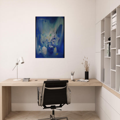 DOMINANT BLEU 1990 - Chu teh Chun Brushed Aluminum Print - 70x100 cm / 28x40 inches | Chu teh Chun Aluminum Print | Chu teh Chun Prints