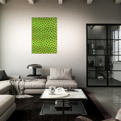 FIELDS IN SPRING 1988 - Yayoi Kusama Brushed Aluminum Print - 70x100 cm / 28x40 inches | Yayoi Kusama Aluminum Print | Yayoi Kusama Prints