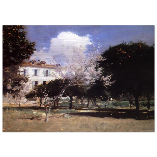 House and Garden - John Singer Sargent Brushed Aluminum Print - 70x100 cm / 28x40 inches | John Singer Sargent Aluminum Print | John Singer Sargent Prints