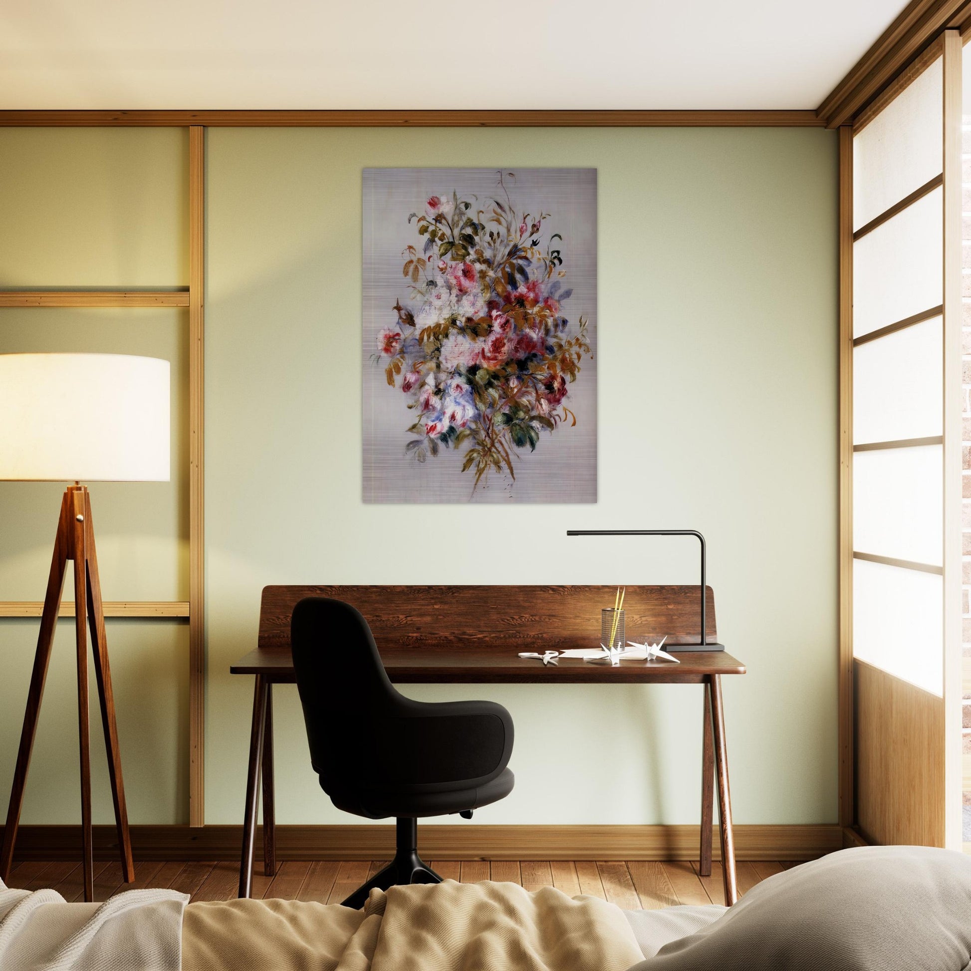 A Bouquet of Roses - Pierre-Auguste Renoir Brushed Aluminum Print - 70x100 cm / 28x40 inches | Pierre-Auguste Renoir Aluminum Print | Pierre-Auguste Renoir Prints