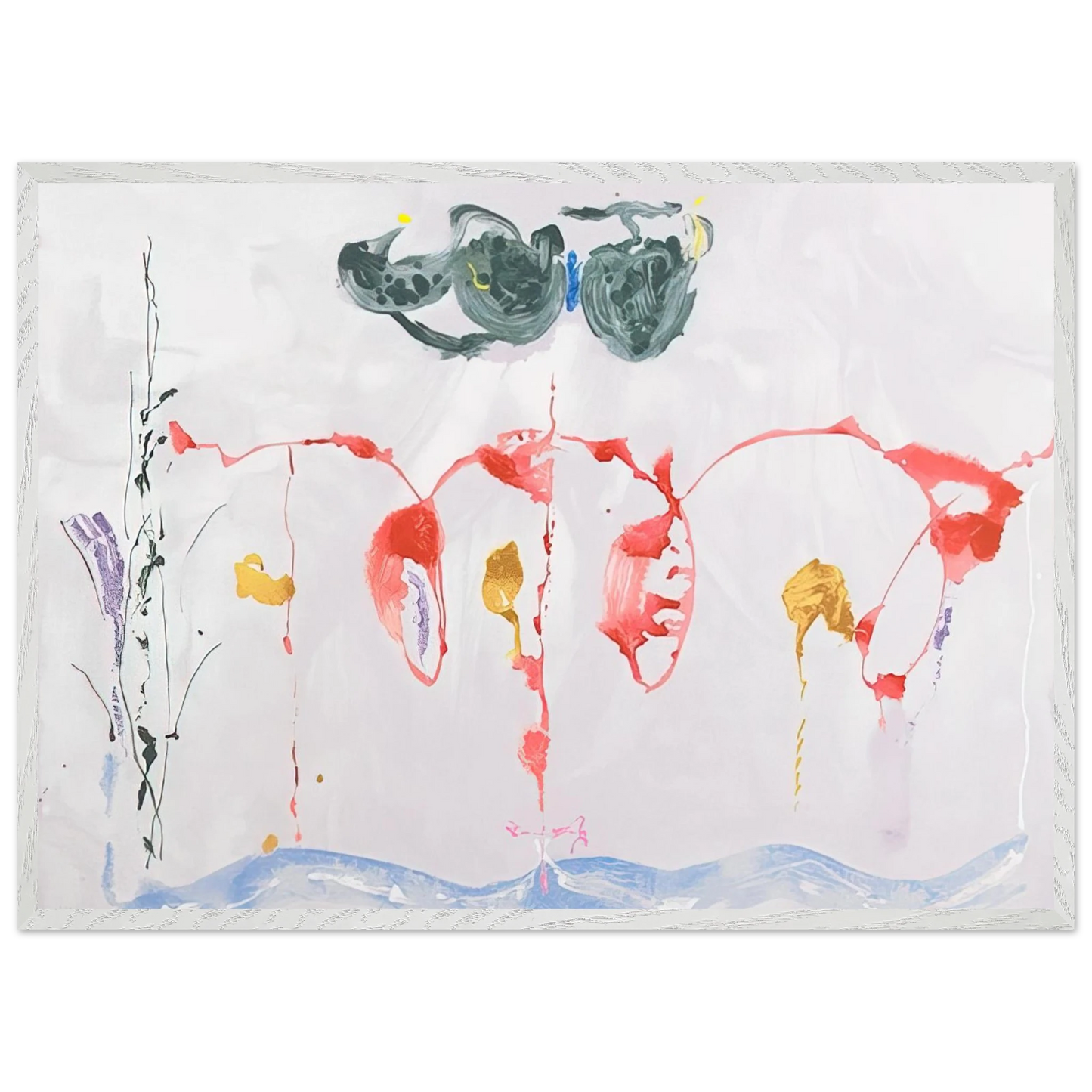 Helen Frankenthaler - Aerie - 2009 Wall art - 27x35 cm / 11x14 inches - Premium Wooden Framed Poster With Fine Art Paper-canvas - Wood frame