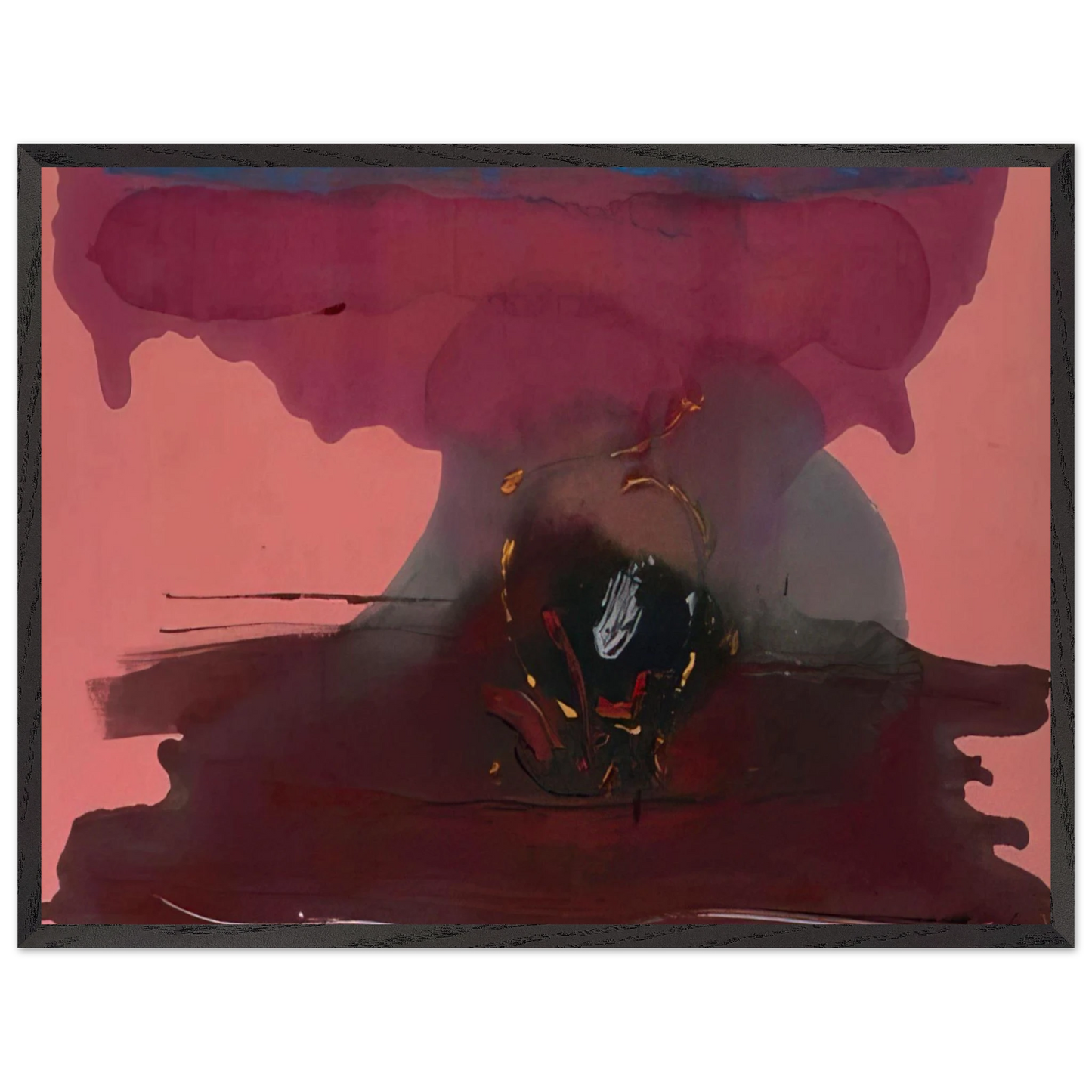 Helen Frankenthaler - Harbinger - 1986 Wall art - 30x40 cm / 12x16 inches - Premium Wooden Framed Poster With Fine Art Paper-canvas - Black frame