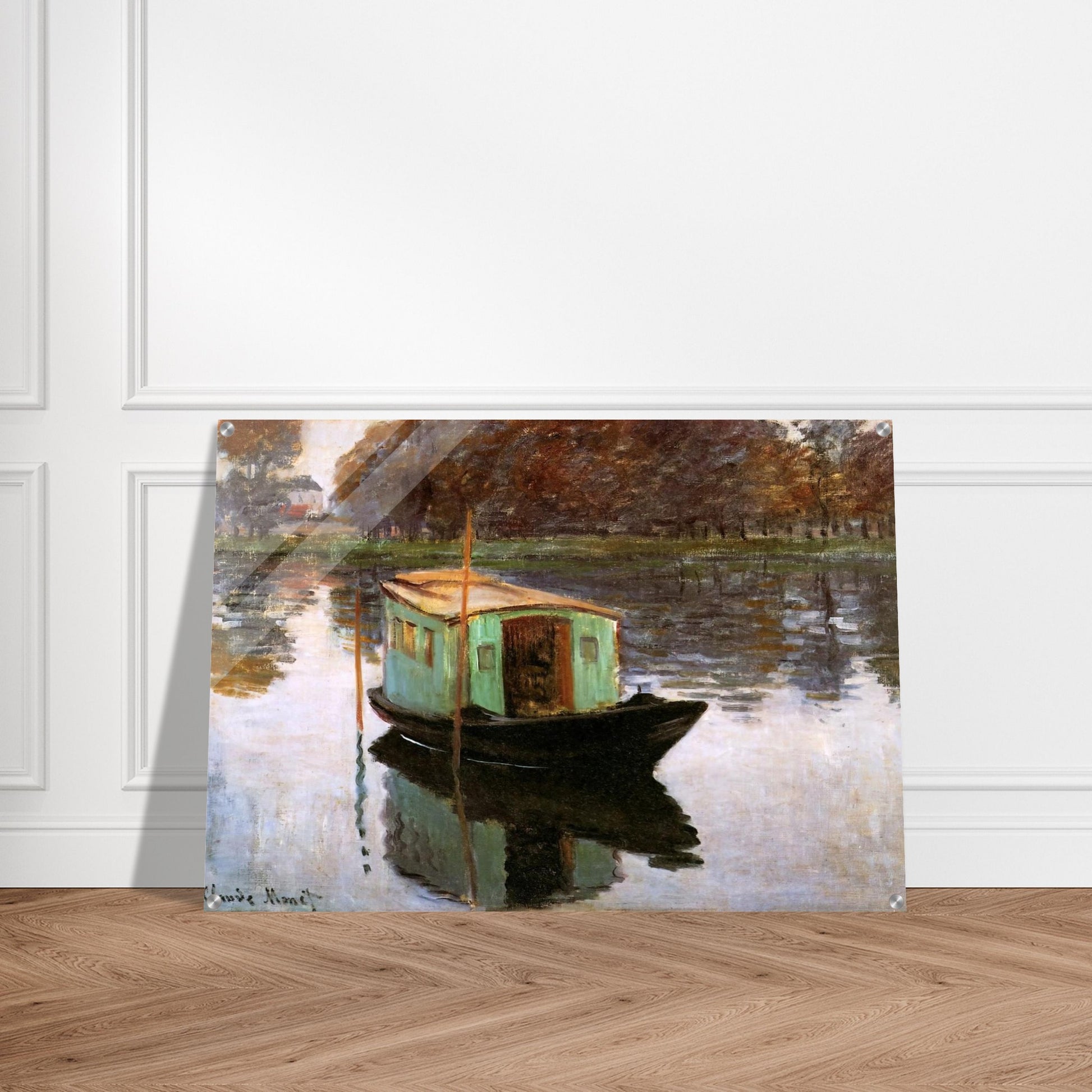 The Studio-Boat - claude monet Acrylic Print - 70x100 cm / 28x40″ inches | claude monet Wall Art | claude monet Prints