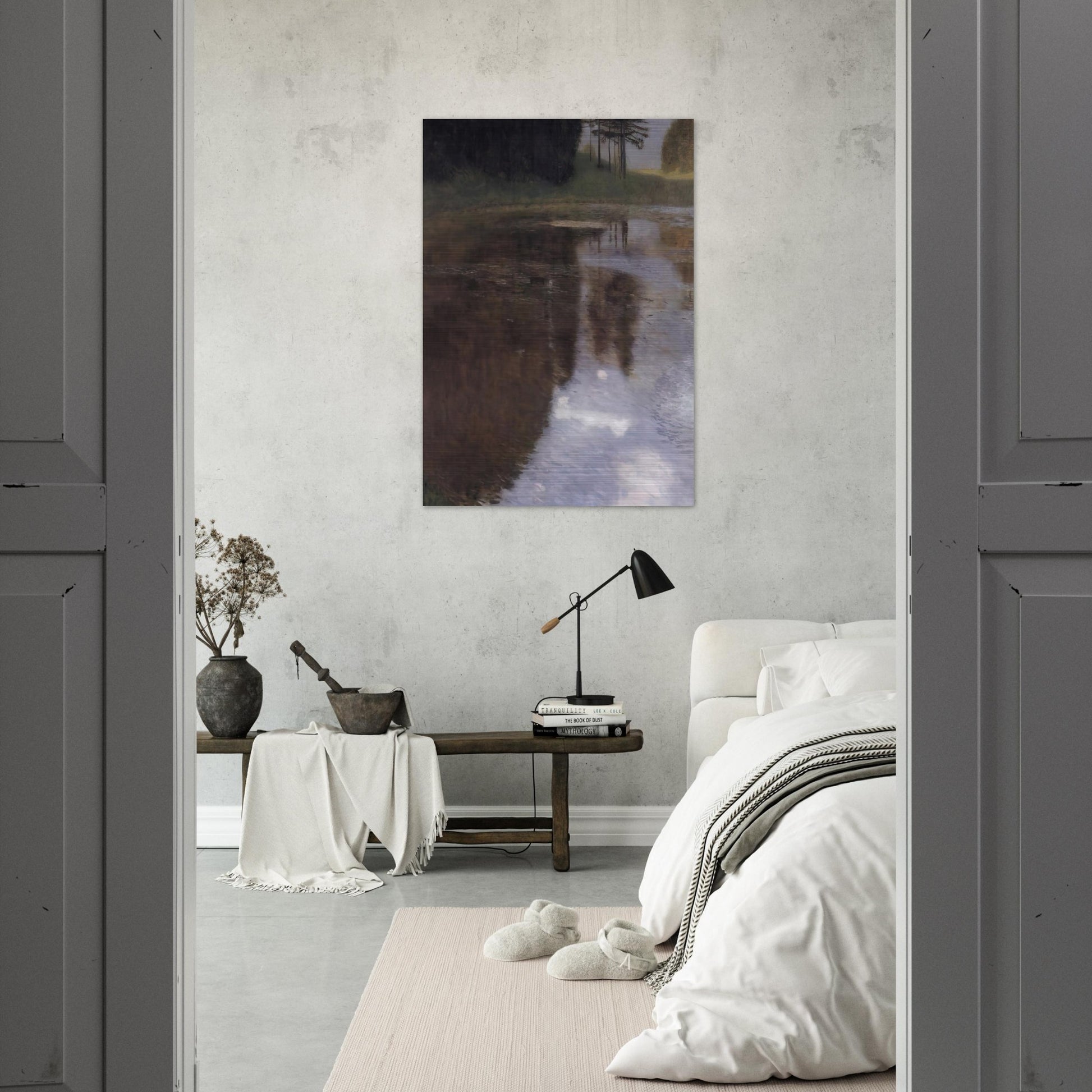 QUIET POND IN THE PARK OF APPEAL - Gustav Klimt Brushed Aluminum Print - 70x100 cm / 28x40 inches | Gustav Klimt Aluminum Print | Gustav Klimt Prints
