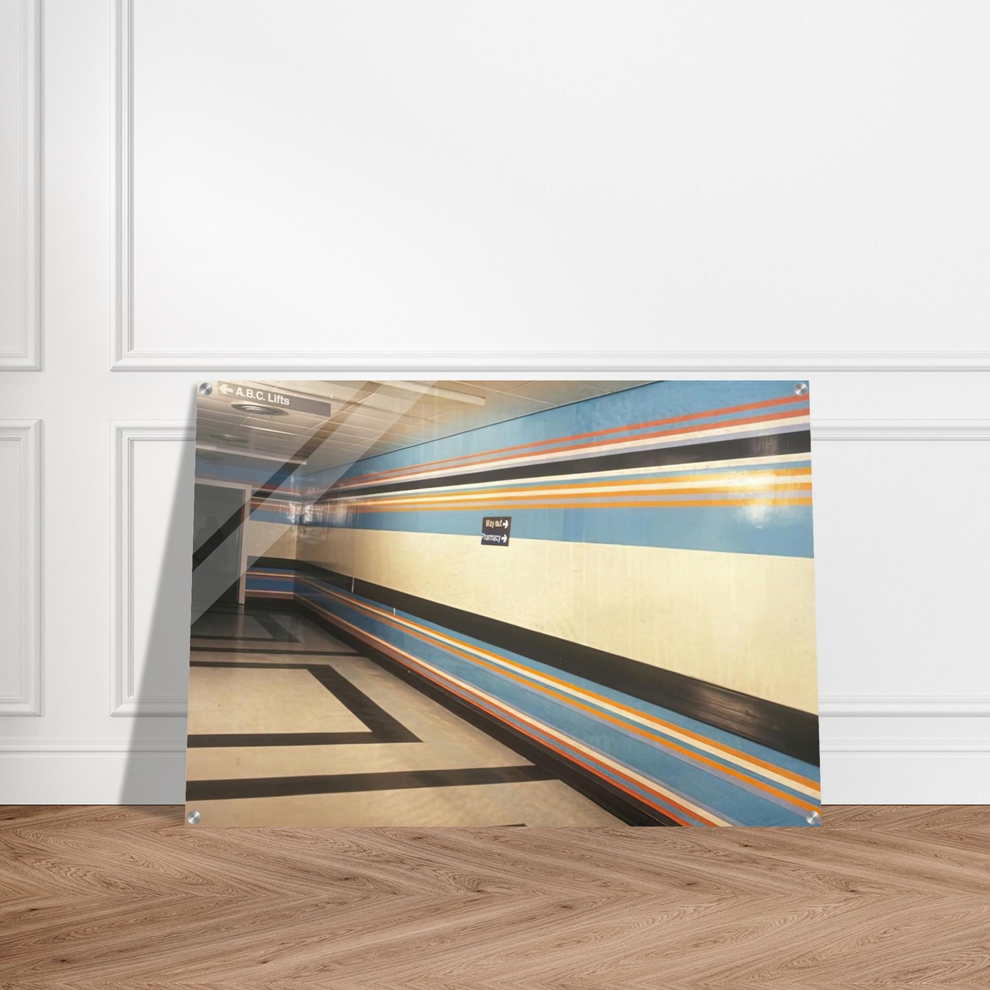 ROYAL LIVERPOOL HOSPITAL INSTALLATION 1983 - Bridget Riley Acrylic Print - 70x100 cm / 28x40″ inches | Bridget Riley Wall Art | Bridget Riley Prints