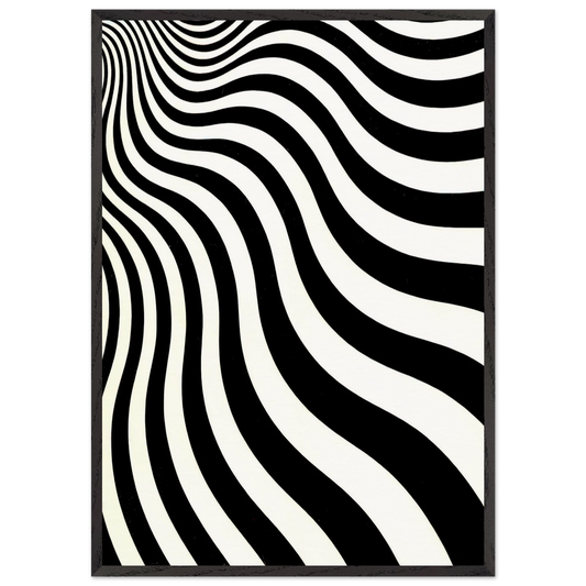 INTAKE 1964 - Bridget Riley 70x100 cm / 28x40 inches Framed Art Print – Black Wooden Frame