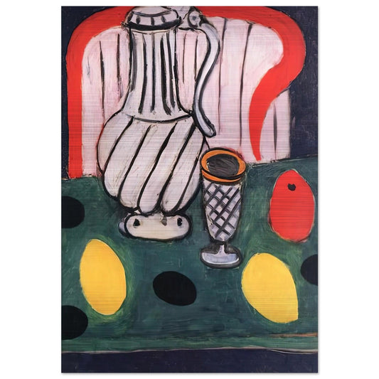 TIN PITCHER LEMON AND ARMCHAIR 1939 - Henri Matisse Brushed Aluminum Print - 70x100 cm / 28x40 inches | Henri Matisse Aluminum Print | Henri Matisse Prints