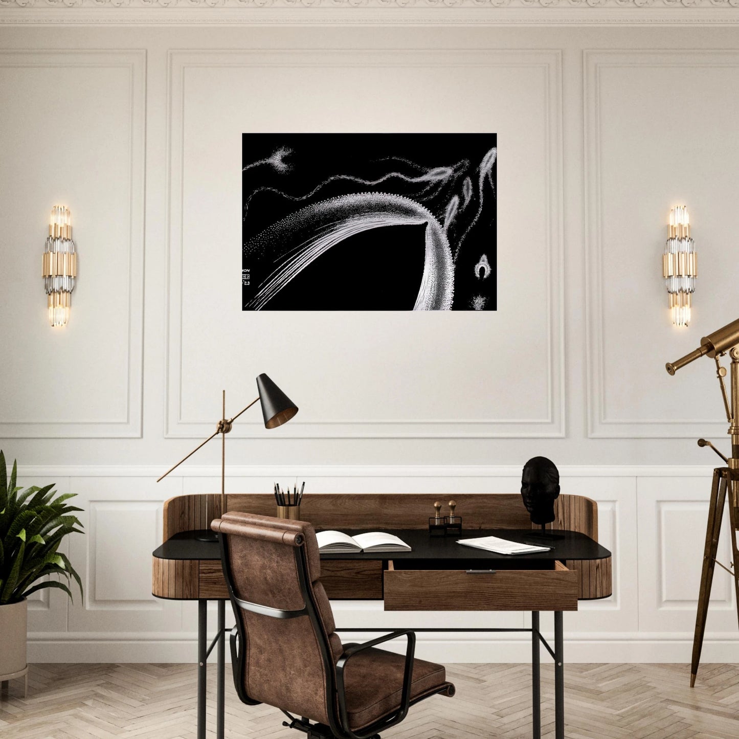 DOLPHINS - MC Escher Brushed Aluminum Print - 70x100 cm / 28x40 inches | MC Escher Aluminum Print | MC Escher Prints