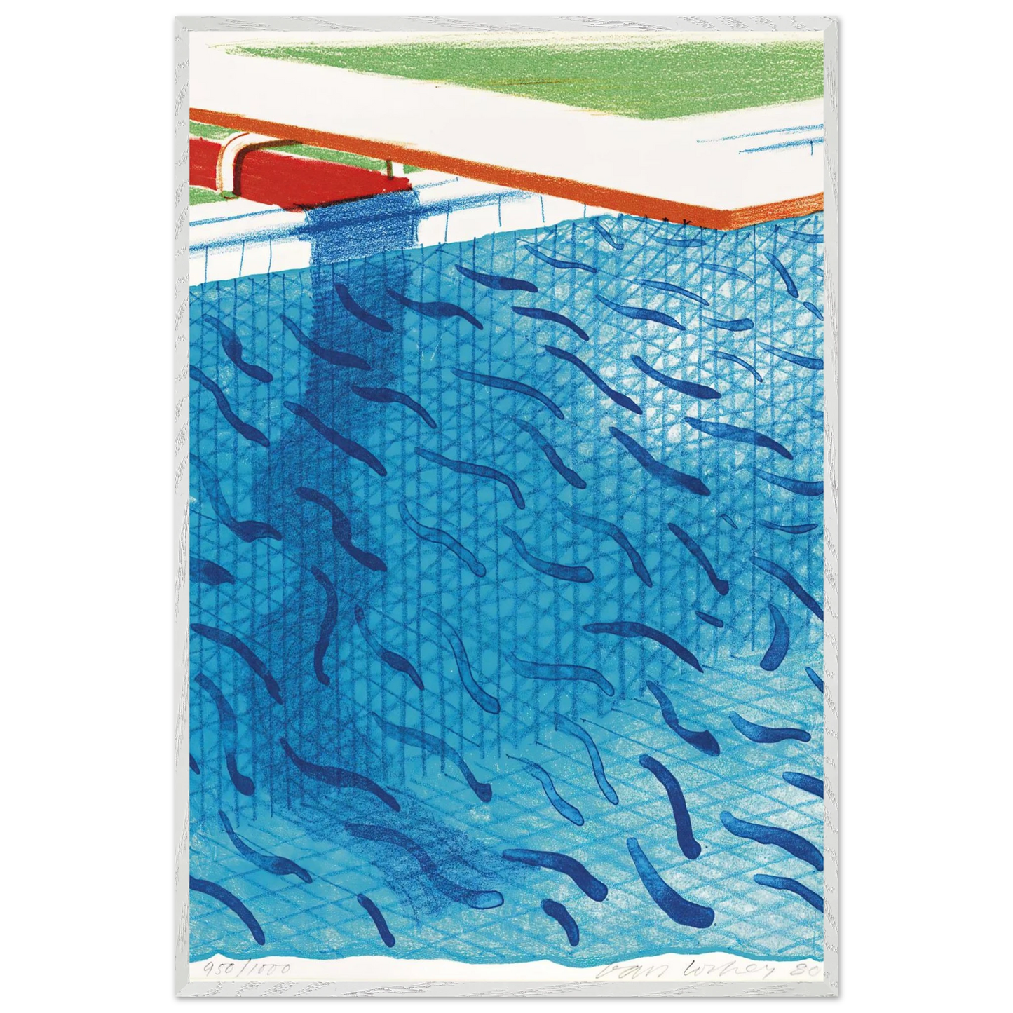 David Hockney - David Hockney Wall art - 40x60 cm / 16x24 inches - Premium Wooden Framed Poster With Fine Art Paper-canvas - White frame