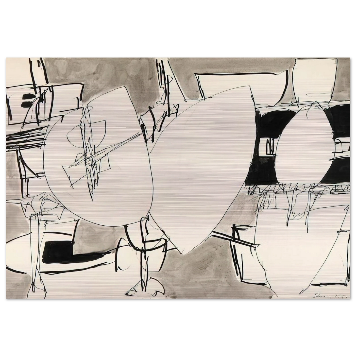 Inner Space - 1952 - Gene Davis Brushed Aluminum Print - 70x100 cm / 28x40 inches | Gene Davis Aluminum Print | Gene Davis Prints
