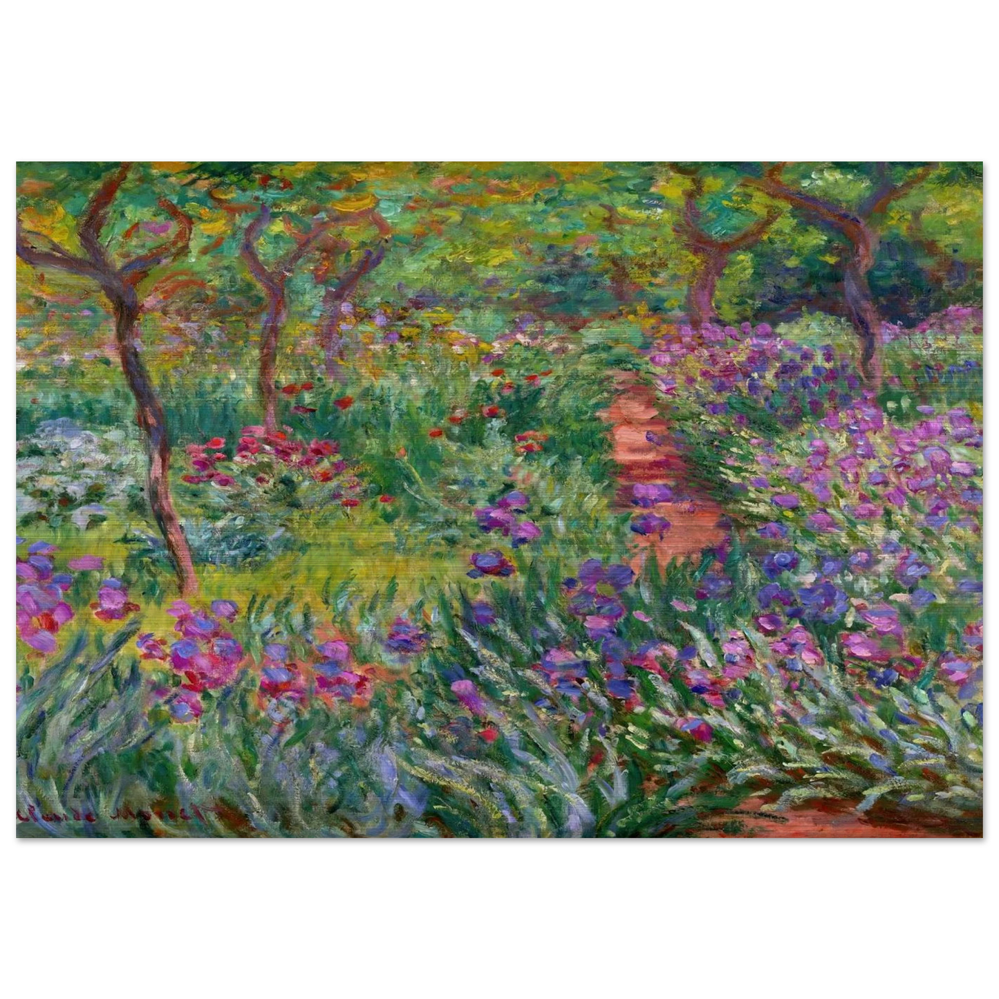 The Iris Garden at Giverny - claude monet Brushed Aluminum Print - 70x100 cm / 28x40 inches | claude monet Aluminum Print | claude monet Prints