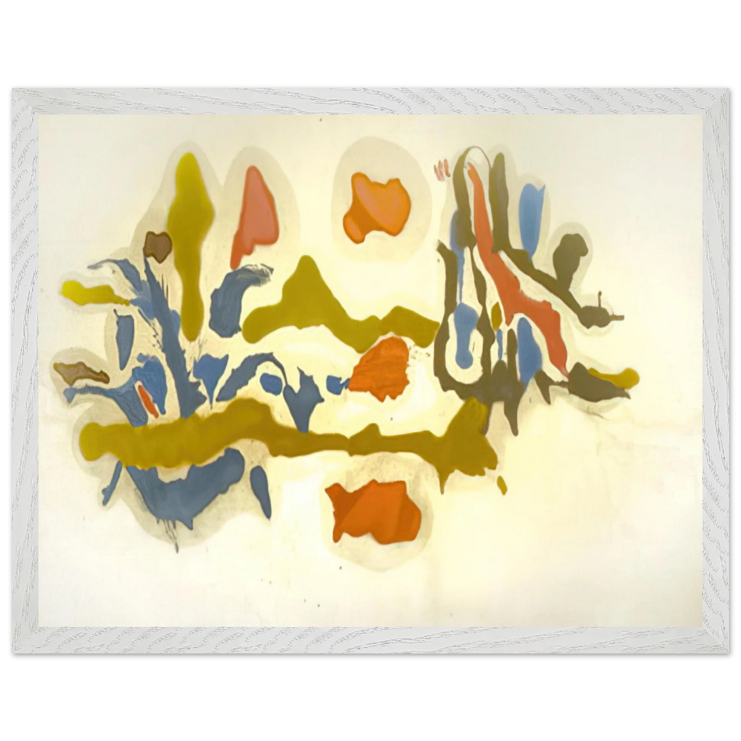 Helen Frankenthaler - Seascape with Dunes - 1962 Wall art - 13x18 cm / 5x7 inches - Premium Wooden Framed Poster With Fine Art Paper-canvas - Black frame