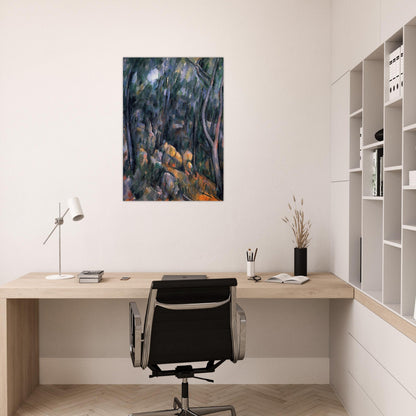 Forest near the rocky caves above the Chateau Noir - Paul Cézanne Brushed Aluminum Print - 70x100 cm / 28x40 inches | Paul Cézanne Aluminum Print | Paul Cézanne Prints