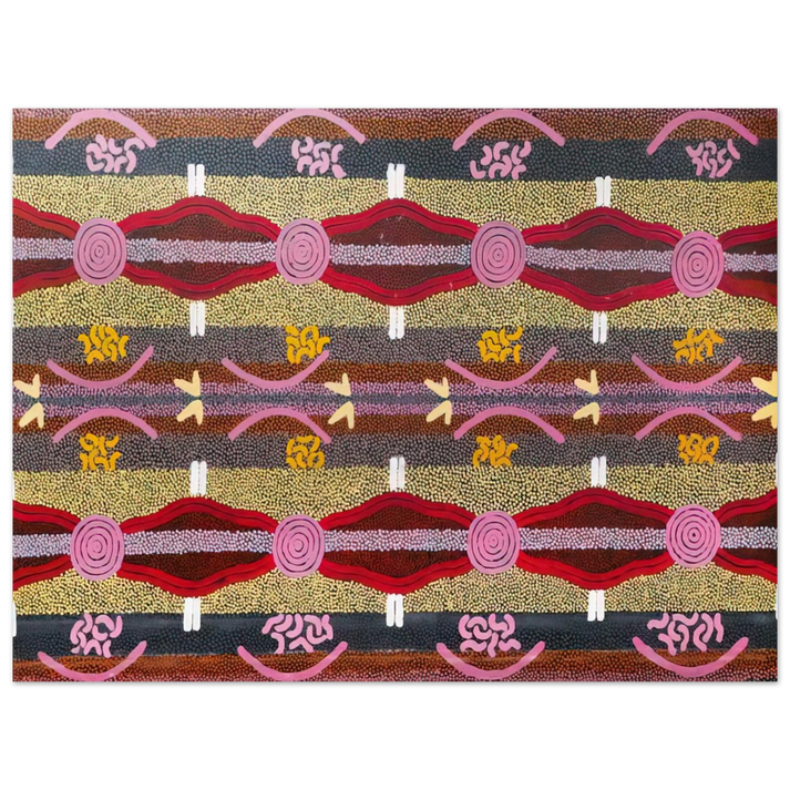 Clifford Possum Tjapaltjarri - Rock Wallaby  Lightning Dreaming, Mount Wedge - 1995  75x100 cm / 30x40inches Fine Art Poster