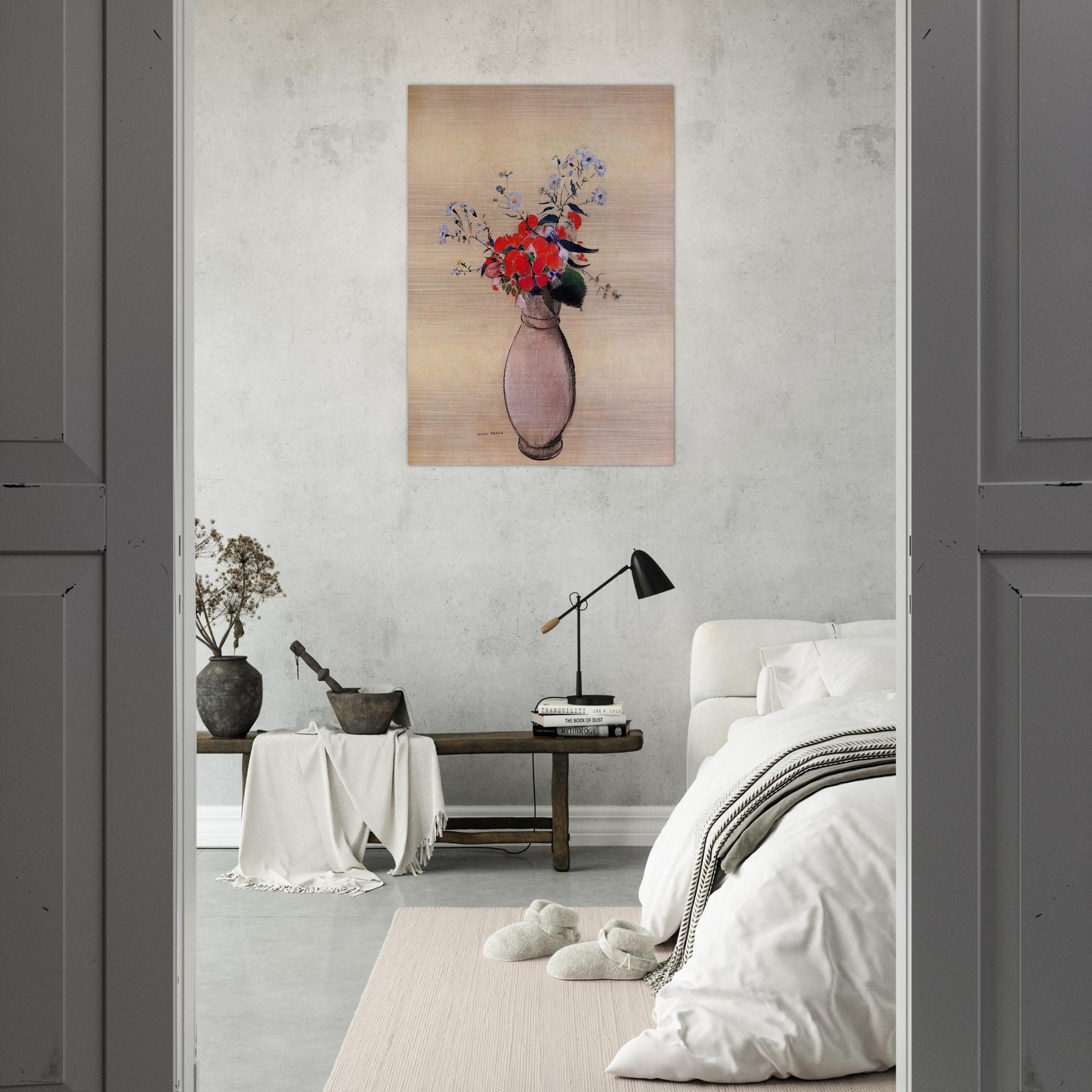 BOUQUET OF FLOWERS 2 - Odilon Redon Brushed Aluminum Print - 70x100 cm / 28x40 inches | Odilon Redon Aluminum Print | Odilon Redon Prints