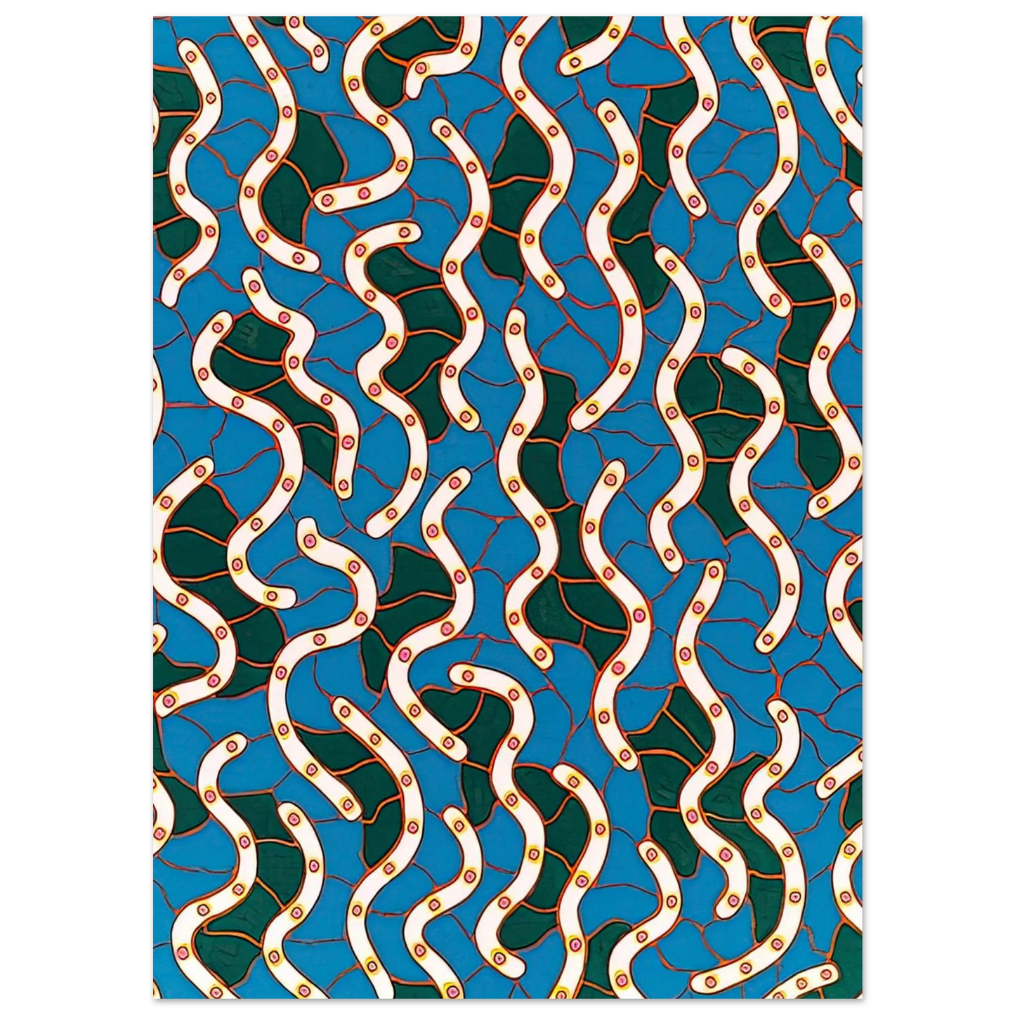 Yayoi Kusama - WAVES ON THE HUDSON RIVER 1988 Fine Art Poster