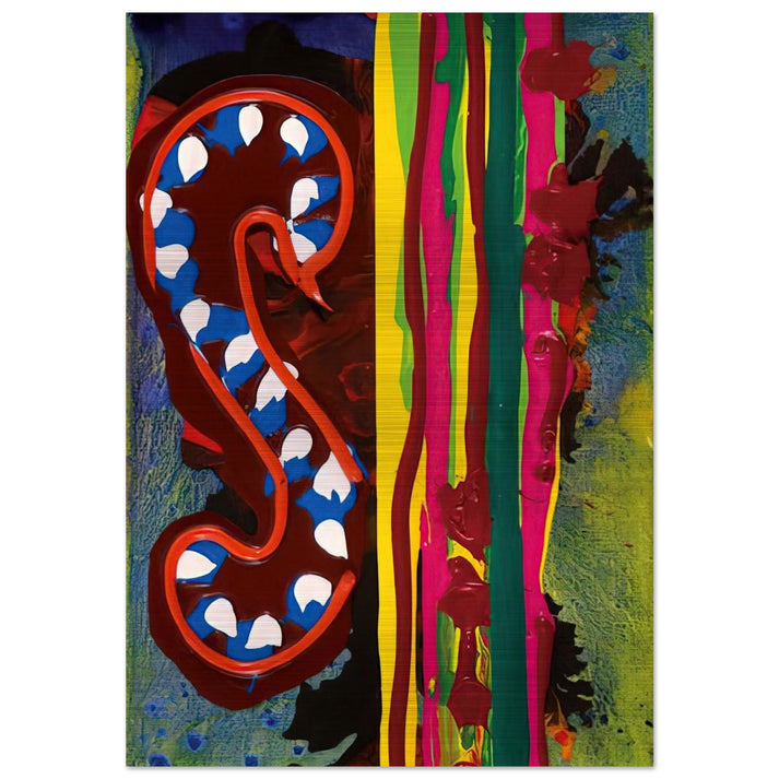 Spirit Night - 18.06.98 - 1998 - John Hoyland Brushed Aluminum Print - 70x100 cm / 28x40 inches | John Hoyland Aluminum Print | John Hoyland Prints
