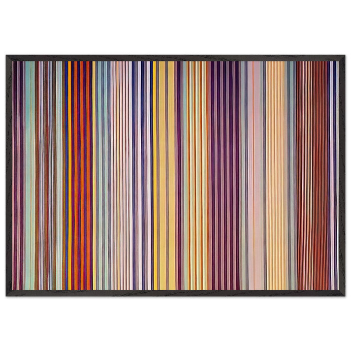 Royal Veil - 1971 - Gene Davis 70x100 cm / 28x40 inches Framed Art Print – Black Wooden Frame