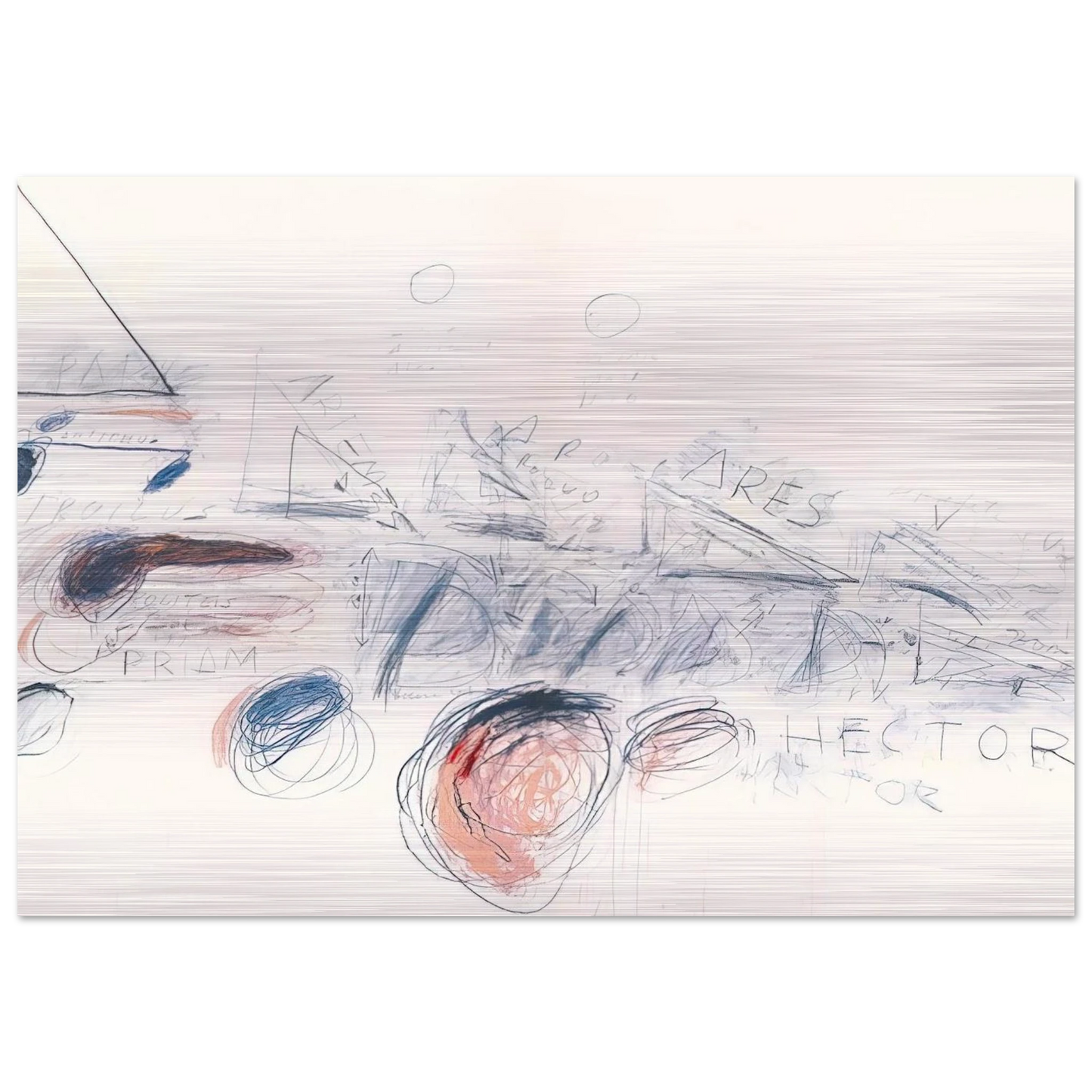 Fifty Days at Iliam. Ilians in Battle - Cy Twombly Brushed Aluminum Print - 70x100 cm / 28x40 inches | Cy Twombly Aluminum Print | Cy Twombly Prints