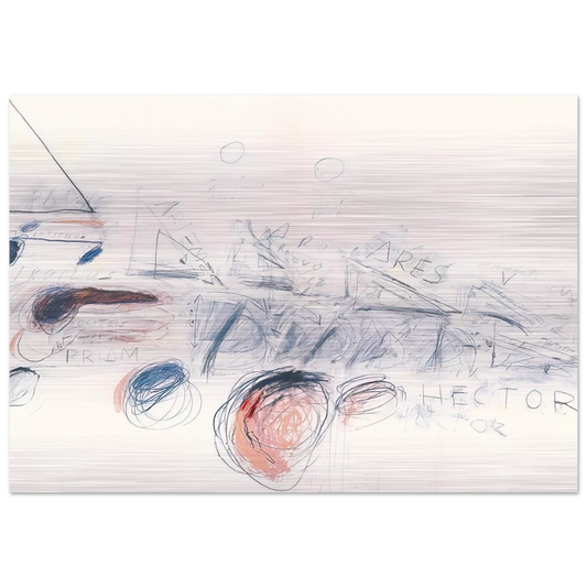 Fifty Days at Iliam. Ilians in Battle - Cy Twombly Brushed Aluminum Print - 70x100 cm / 28x40 inches | Cy Twombly Aluminum Print | Cy Twombly Prints