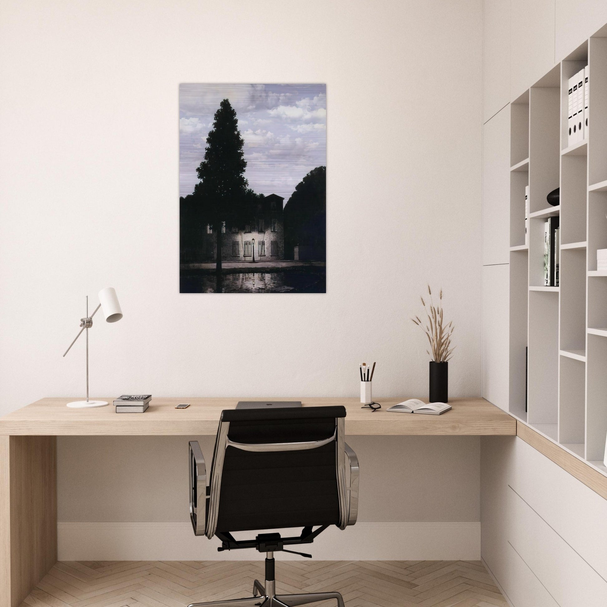 THE EMPIRE OF LIGHTS 1954 - Rene Magritte Brushed Aluminum Print - 70x100 cm / 28x40 inches | Rene Magritte Aluminum Print | Rene Magritte Prints