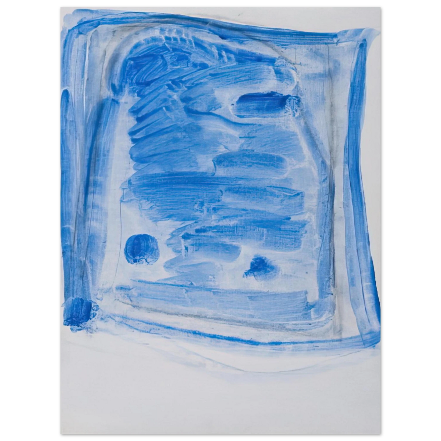 Raoul De Keyser - Sketchy Cobaltic Blue Flag - 2009  75x100 cm / 30x40inches Fine Art Poster