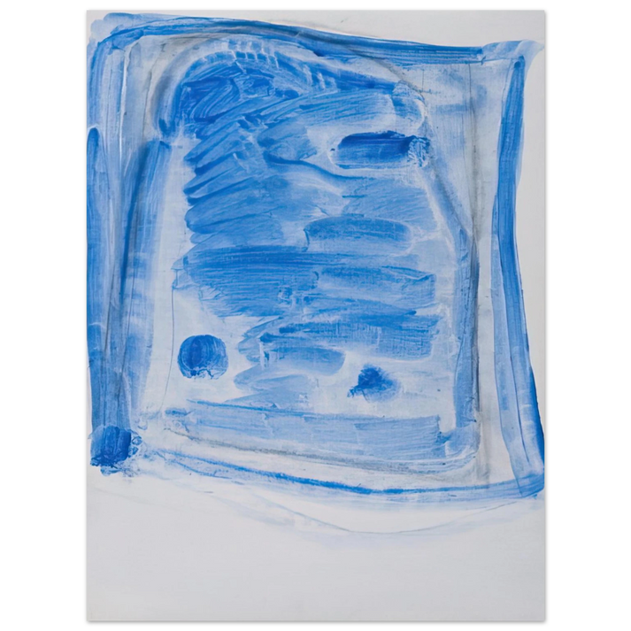 Raoul De Keyser - Sketchy Cobaltic Blue Flag - 2009  75x100 cm / 30x40inches Fine Art Poster