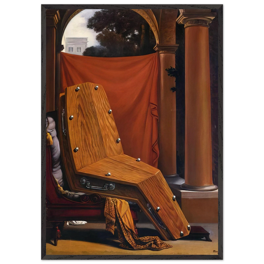 PERSPECTIVE MADAME RC3A9CAMIER DE DAVID 1950 - Rene Magritte 70x100 cm / 28x40 inches Framed Art Print – Black Wooden Frame