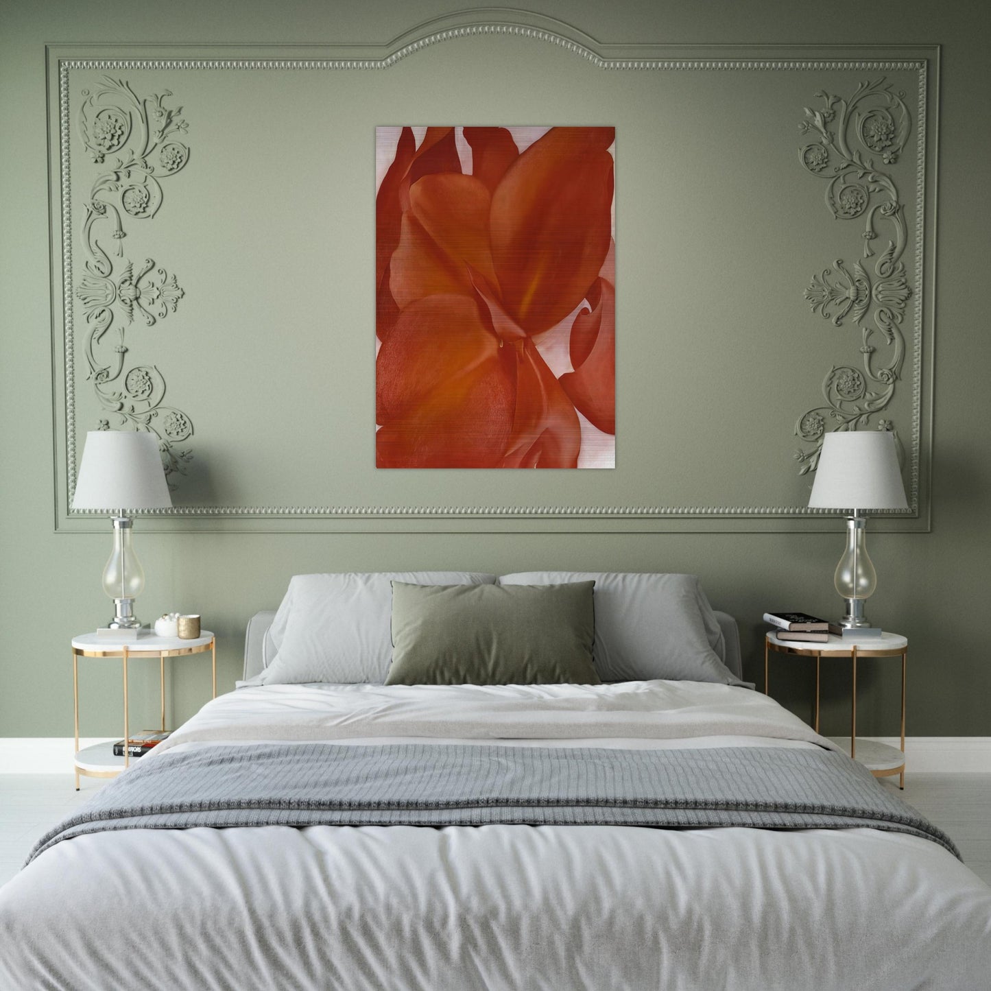 Red Cannas - Georgia O'Keeffe Brushed Aluminum Print - 70x100 cm / 28x40 inches | Georgia O'Keeffe Aluminum Print | Georgia O'Keeffe Prints