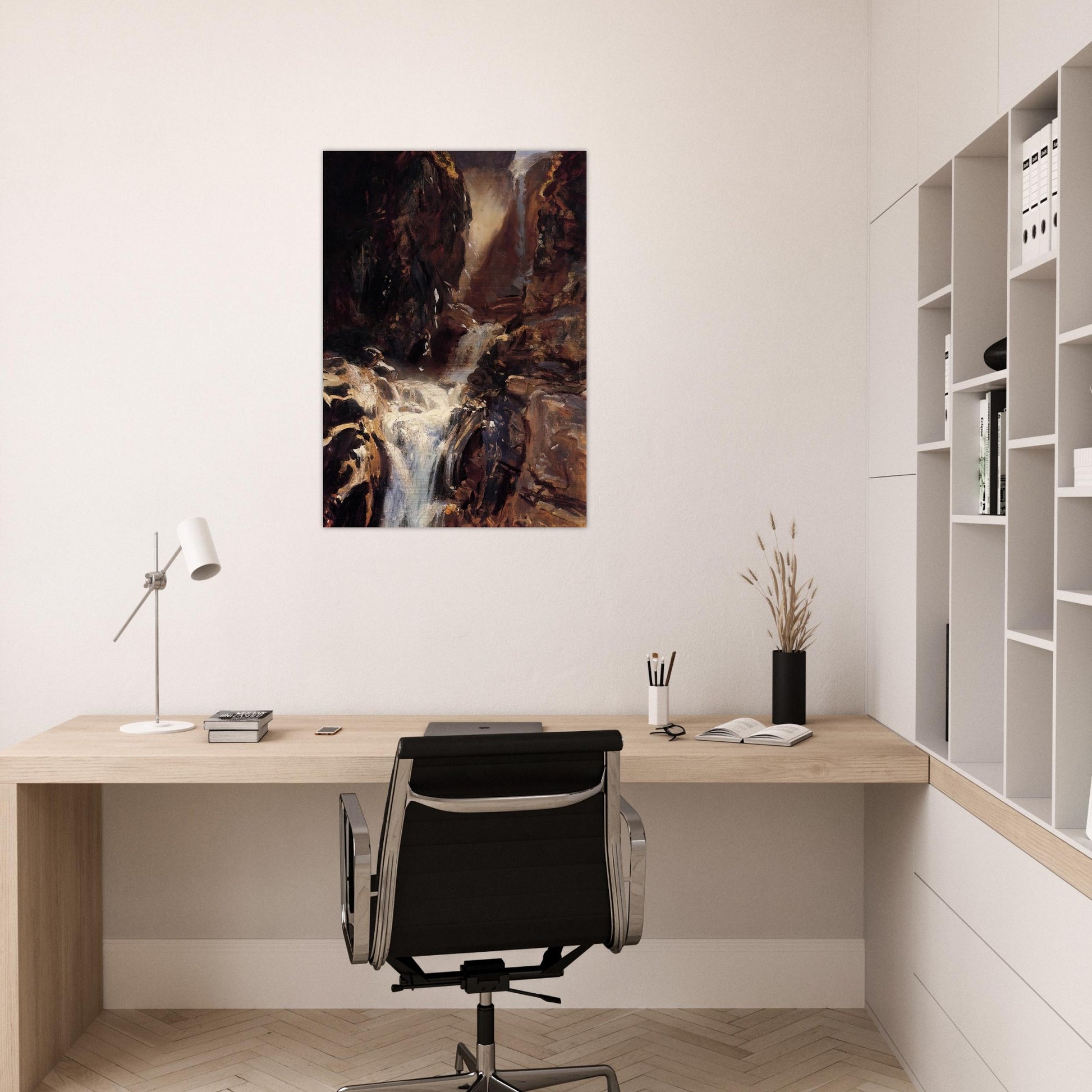 A Waterfall - John Singer Sargent Brushed Aluminum Print - 70x100 cm / 28x40 inches | John Singer Sargent Aluminum Print | John Singer Sargent Prints