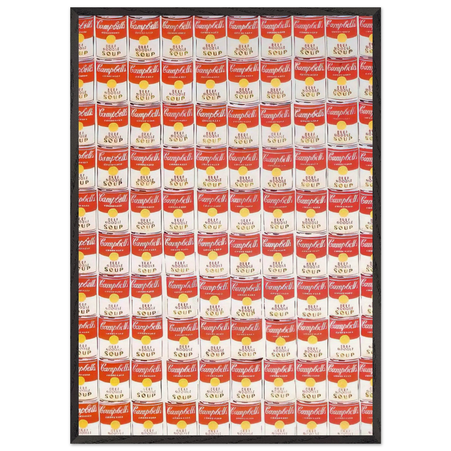 100 Cans - Andy Warhol 70x100 cm / 28x40 inches Framed Art Print – Black Wooden Frame