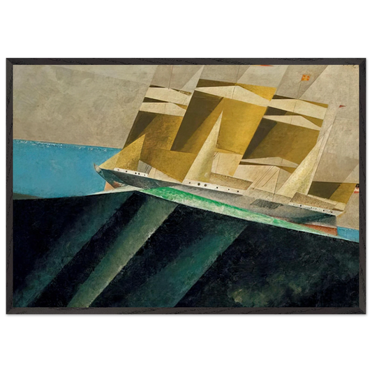 MID OCEAN 1937 - Lyonel Feininger 70x100 cm / 28x40 inches Framed Art Print – Black Wooden Frame