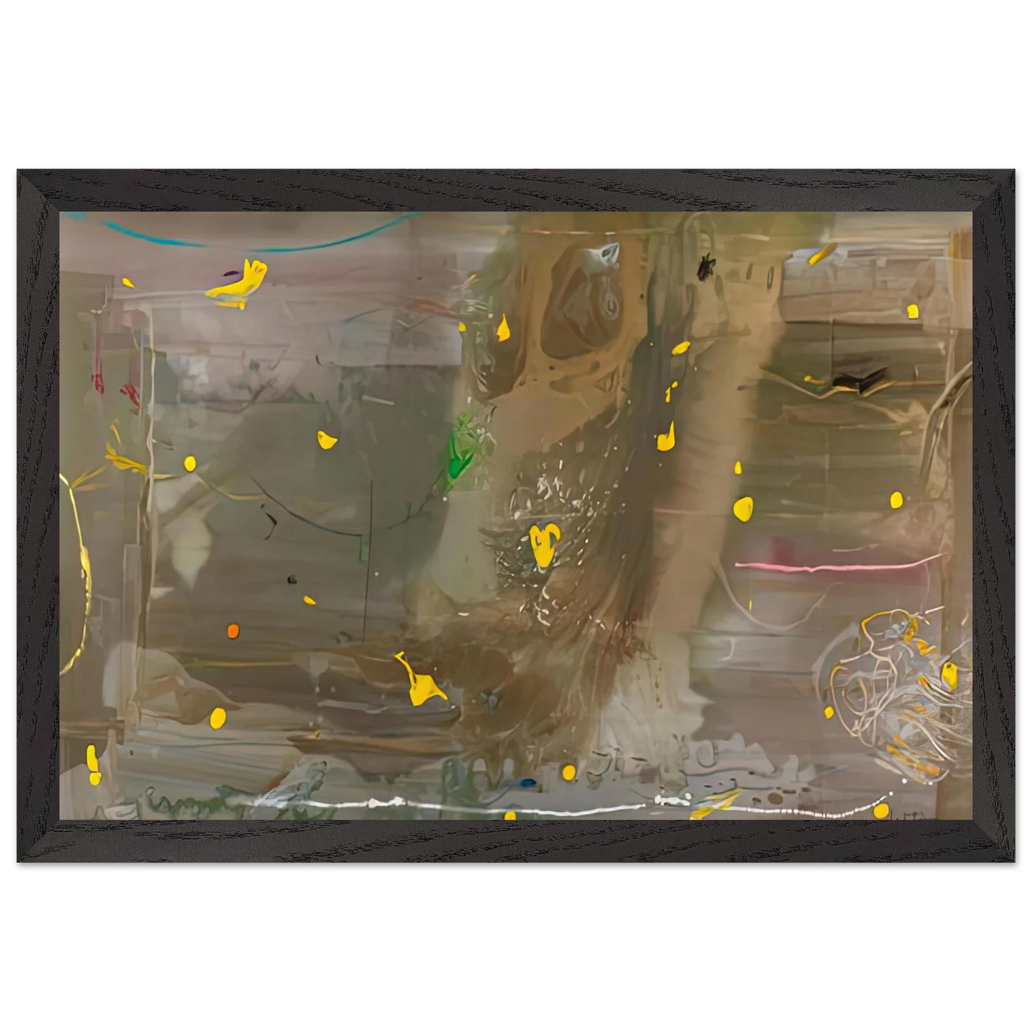 Helen Frankenthaler - HalleyÃ¢â‚¬â„¢s Comet, 1985- Wall Art - 21x29.7 cm / 8x12" - Premium Wooden Framed Poster With Fine Art Paper-canvas - White frame