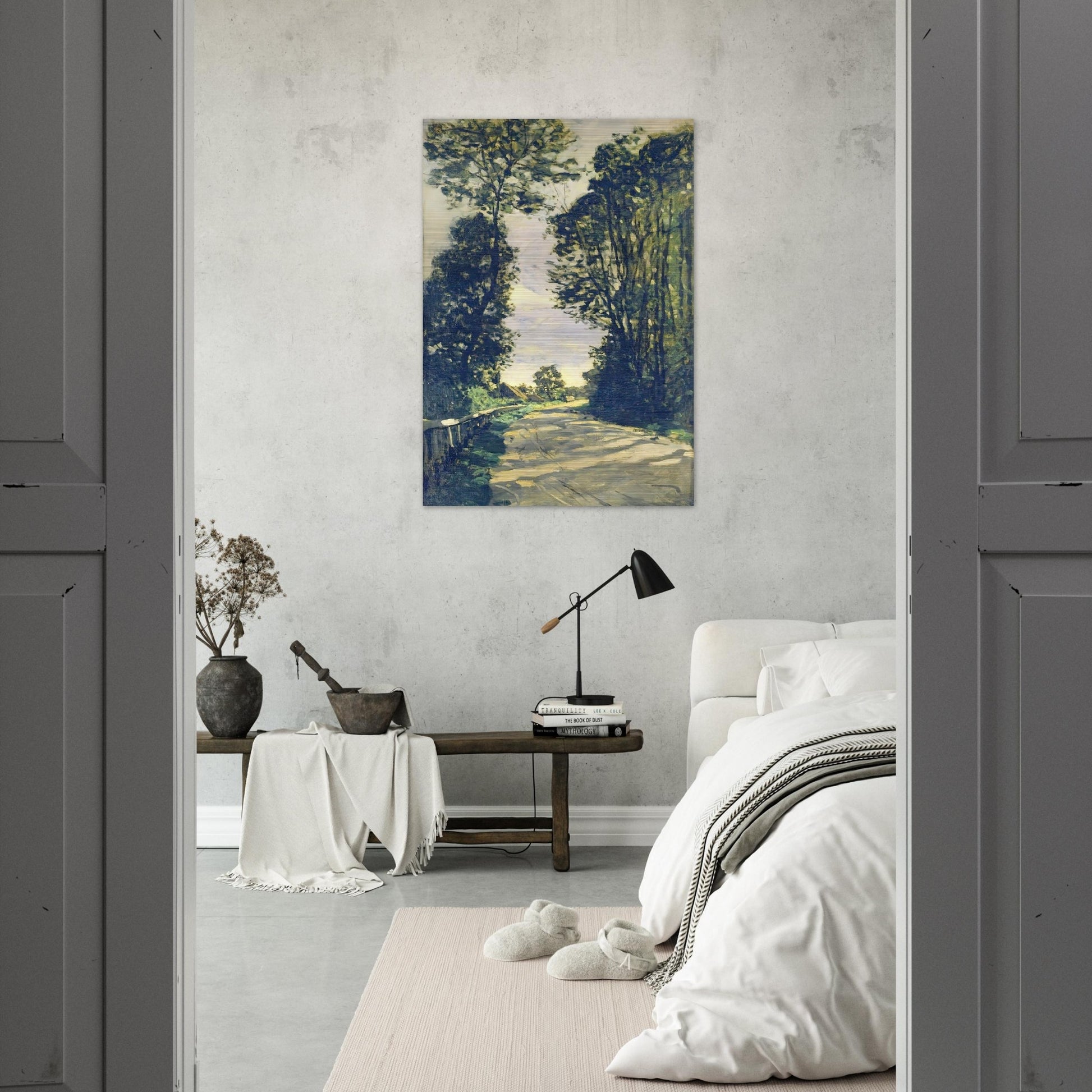 Road to the Saint-Simeon Farm - claude monet Brushed Aluminum Print - 70x100 cm / 28x40 inches | claude monet Aluminum Print | claude monet Prints