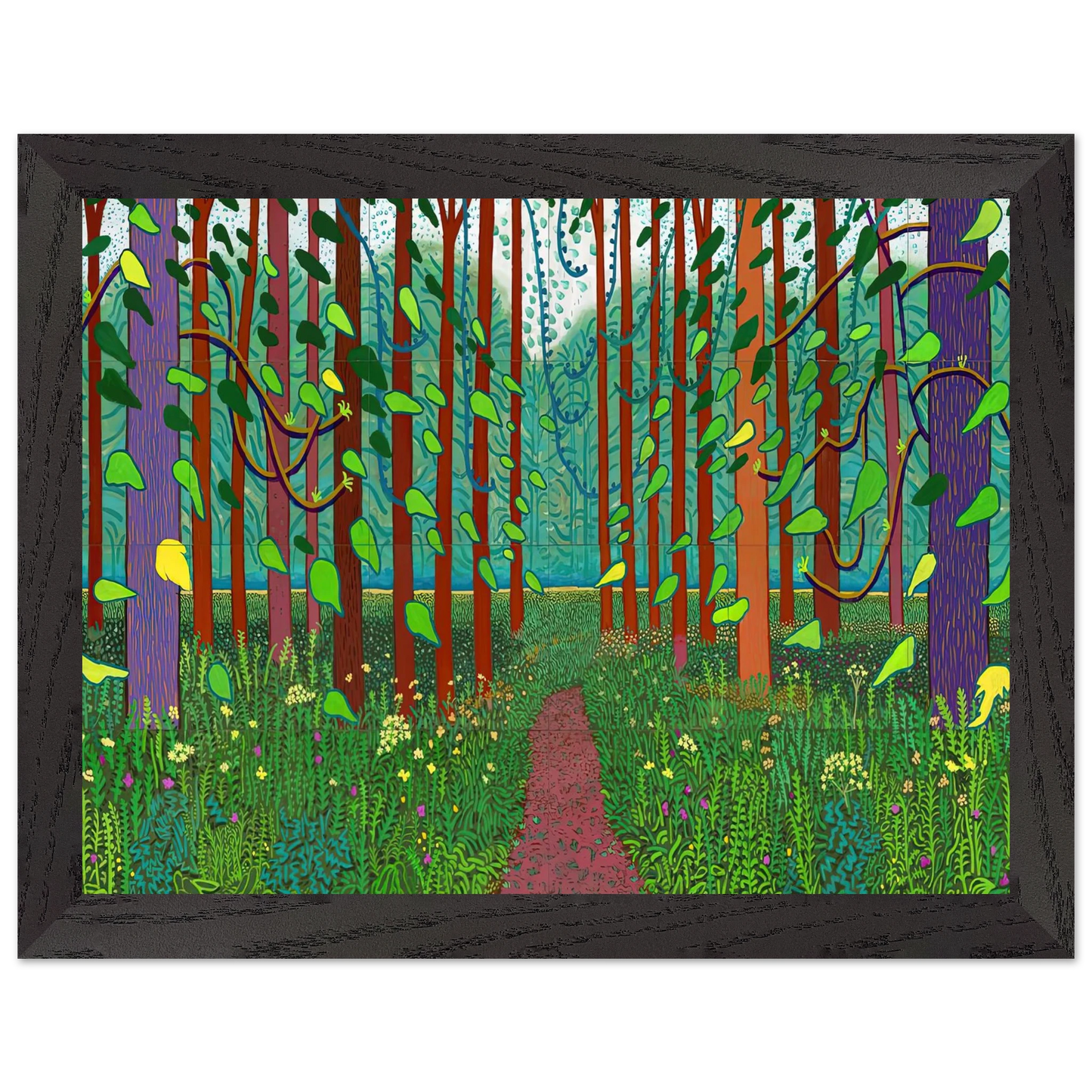 David Hockney - David Hockney Wall art - 50x70 cm / 20x28 inches - Premium Wooden Framed Poster With Fine Art Paper-canvas - Wood frame